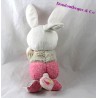 Plush musical rabbit words children's pink gray ball 25 cm