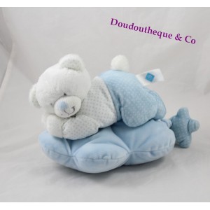 Osito musical TEX bebé azul mentira nube arvejas Carrefour 28 cm