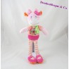 Mucca Doudou parole piselli rosa sciarpa verde bambini 35cm