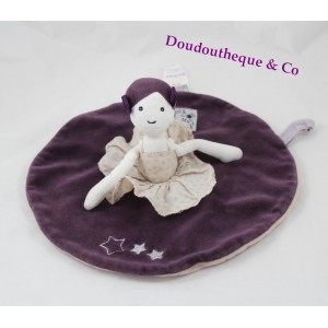 Doudou plat poupée MOULIN ROTY Aimé et Céleste danseuse gris violet