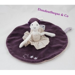 Doudou flachen Puppe MOULIN ROTY Liebe und Celeste Tänzerin grau violett