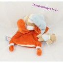 Doudou marionnette Firmin ours DOUDOU ET COMPAGNIE orange flocons 26 cm