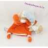 Doudou marionnette Firmin ours DOUDOU ET COMPAGNIE orange flocons 26 cm