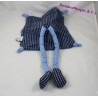 Bear flat Doudou THEO and INES blue-grey long legs