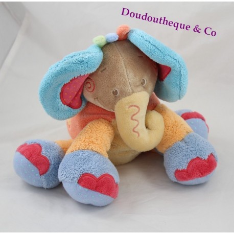 Plüsch Elefant NATTOU Oasis blau grün orange Palm 28 cm Plüsch Elefant NATTOU Oasis blau grün orange Palm 28 cm