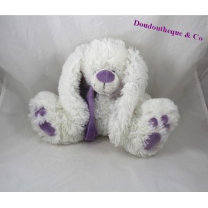 Bufanda de conejo de peluche violeta ENESCO blanco 23 cm