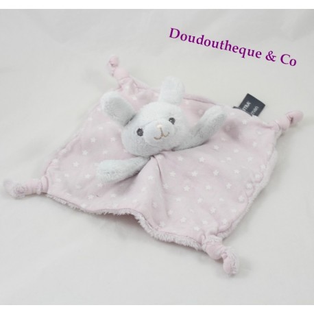 Doudou rabbit flat ORCHESTRA Pink White Star fluorescent Prémaman