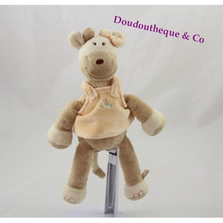 Peluche doudou Girafe Capucine NOUKIE'S Les Douzous beige robe orange 42cm Peluche doudou Girafe Capucine NOUKIE'S Les Douzous beige robe orange 42cm