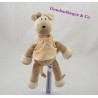 Peluche doudou Girafe Capucine NOUKIE'S  Les Douzous beige robe orange 42cm