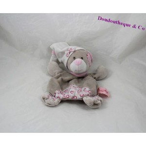 Doudou oso plana NAT bebé beige color de rosa flores 23 cm