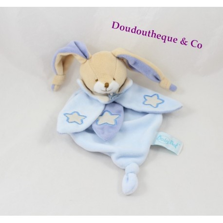Plano de Doudou conejo bebé NAT' resplandor luminiscente blanco estrella azul en el oscuro 23 cm