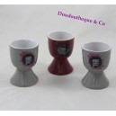 Set of 3 egg cups Betty Boop ceramic grey pink License