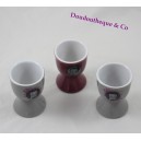 Set of 3 egg cups Betty Boop ceramic grey pink License