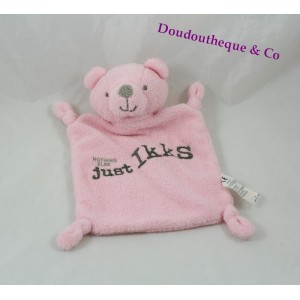 Doudou plat ours IKKS rose Nothing Else Just IKKS 20 cm