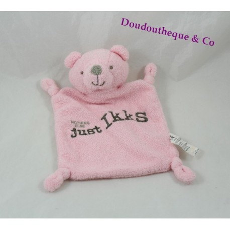 Bear flat Doudou IKKS rose Nothing Else Just IKKS 20 cm