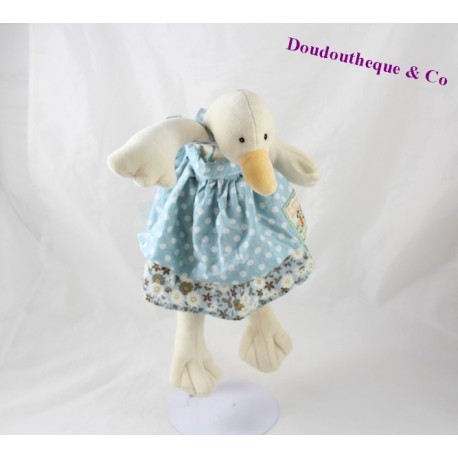 Doudou Jeanne the MOULIN ROTY Grand family goose duck duck dress blue 30 cm