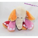 Peluche elefante rosa caballo feliz sentado 22 cm