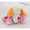 Peluche elefante rosa caballo feliz sentado 22 cm