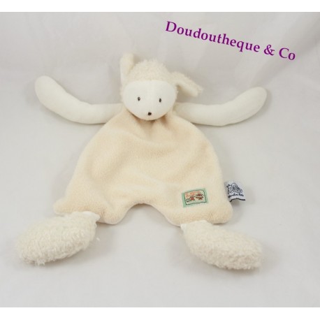 Doudou plat mouton MOULIN ROTY beige et blanc 32 cm