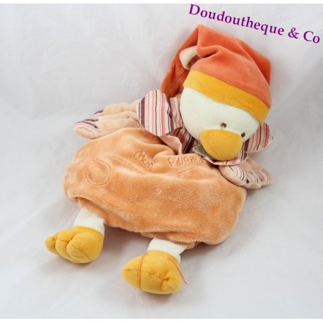 Doudou reichen Banjo Ente BLANKIE und Firma orange Pyjamas