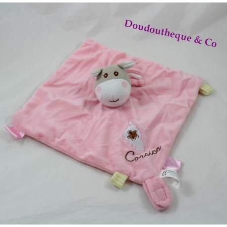 Flaches Esel Kuscheltier CORSICA rosa Schnuller Clip Etiketten 25 cm Flaches Esel Kuscheltier CORSICA rosa Schnuller Clip Etiketten 25 cm