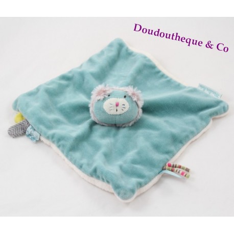 Flaches Kuscheltier Minoucha Katze MOULIN ROTY Les pachats quadratisch grün 23 cm Flaches Kuscheltier Minoucha Katze MOULIN ROTY Les pachats quadratisch grün 23 cm