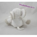 Plush musical elephant J-LINE Oscar beige white 15 cm