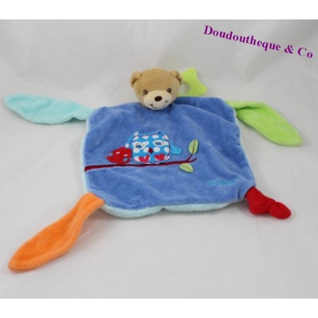 Bear flat Doudou KALOO Colors 23 cm Blue OWL