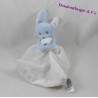 Doudou mouchoir lapin JACADI bleu blanc 12 cm