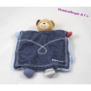 Doudou Marionette Bär KALOO Blue Denim Blue Jean 25 cm