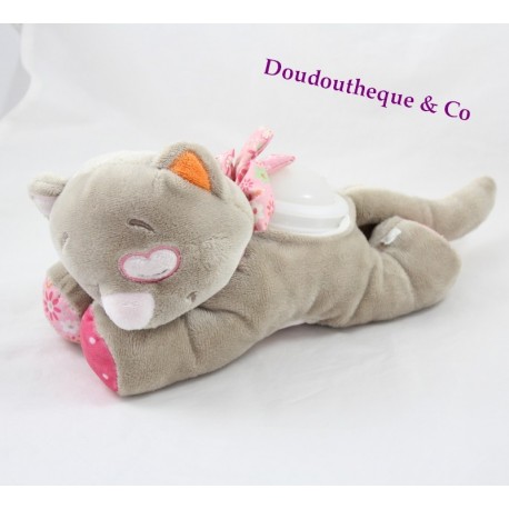 Peluche veilleuse Iris chat NOUKIE'S Iris et Babette chaton gris 30 cm