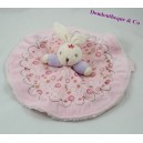 Doudou rabbit KALOO Lilirose round pink and mauve 29 cm dish floral