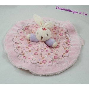 Doudou Kaninchen KALOO Lilirose Runde Rosa und lila 29 cm Schüssel floral