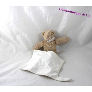 Blankie bear handkerchief TROUSSELIER beige white 20 cm