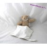 Blankie bear handkerchief TROUSSELIER beige white 20 cm