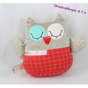 Doudou buho pómulo buho rojo 18 reversible gris cm