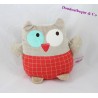 Doudou OWL CHEEKBONE OWL red gray reversible 18 cm