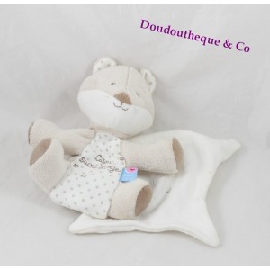 Doudou Fox Taschentuch Zucker Cashew Sterne Beige weiß 19 cm