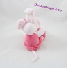 Peluche musicale souris NICOTOY rose jambes rayées 25 cm