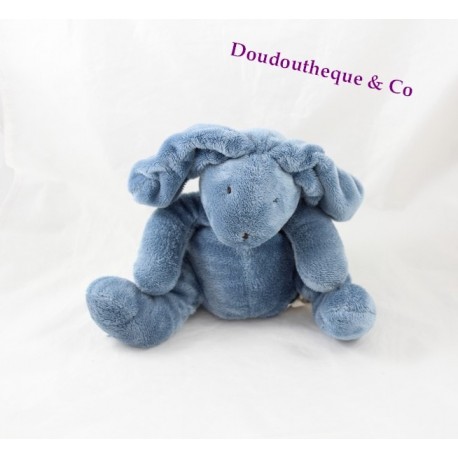 Doudou rabbit blue DPAM sitting of the same to the same 22 cm