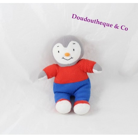 Peluche T'choupi NATHAN rouge et bleu nez orange 19 cm