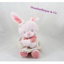 Plush musical rabbit TEX pink bird floral dress crossroads 32 cm