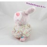Conejo de peluche musical TEX rosa cruce de pájaro Vestido de flores de 32 cm
