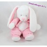 Conejo de peluche TEX bebé rosa cruce de guisante blanco bufanda 26 cm