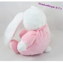 Conejo de peluche TEX bebé rosa cruce de guisante blanco bufanda 26 cm