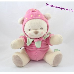 Teddy bear NATURE BEARRIES Fisher Price pink green Strawberry 26 cm