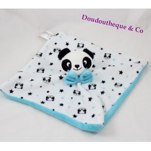 Flaches Kuscheltier Panda KIMADI Schleife blau 24 cm