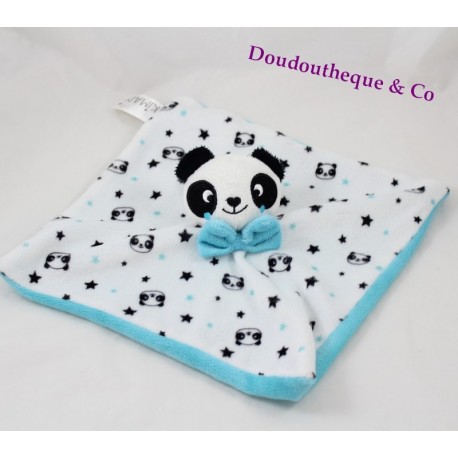 Flaches Kuscheltier Panda KIMADI Schleife blau 24 cm