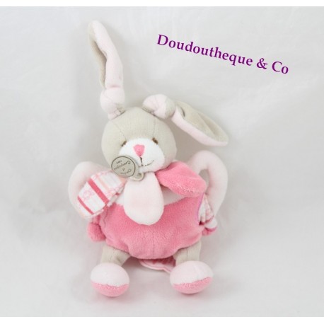 Doudou rattle Celestine rabbit DOUDOU ET COMPAGNIE pink bell 20 cm