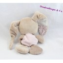 Don semi flat beige NATTOU collection funny rabbit pink and white 22 cm